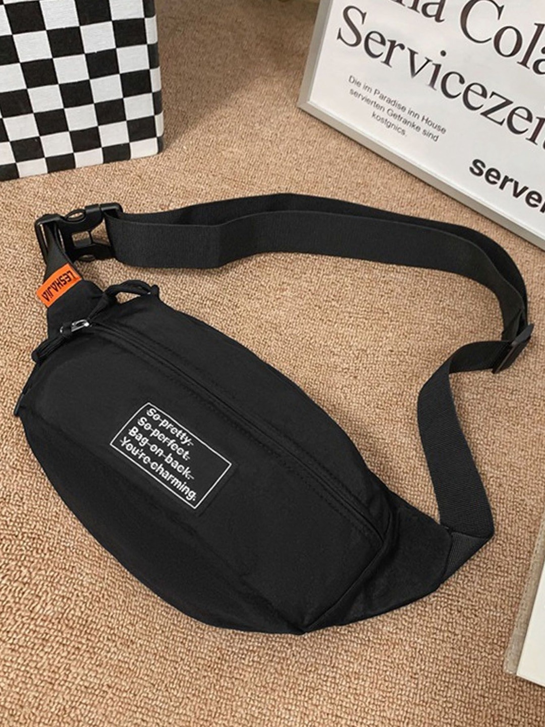 

StyleCast Black & White Typography Printed Fanny Pack Waist Pouch