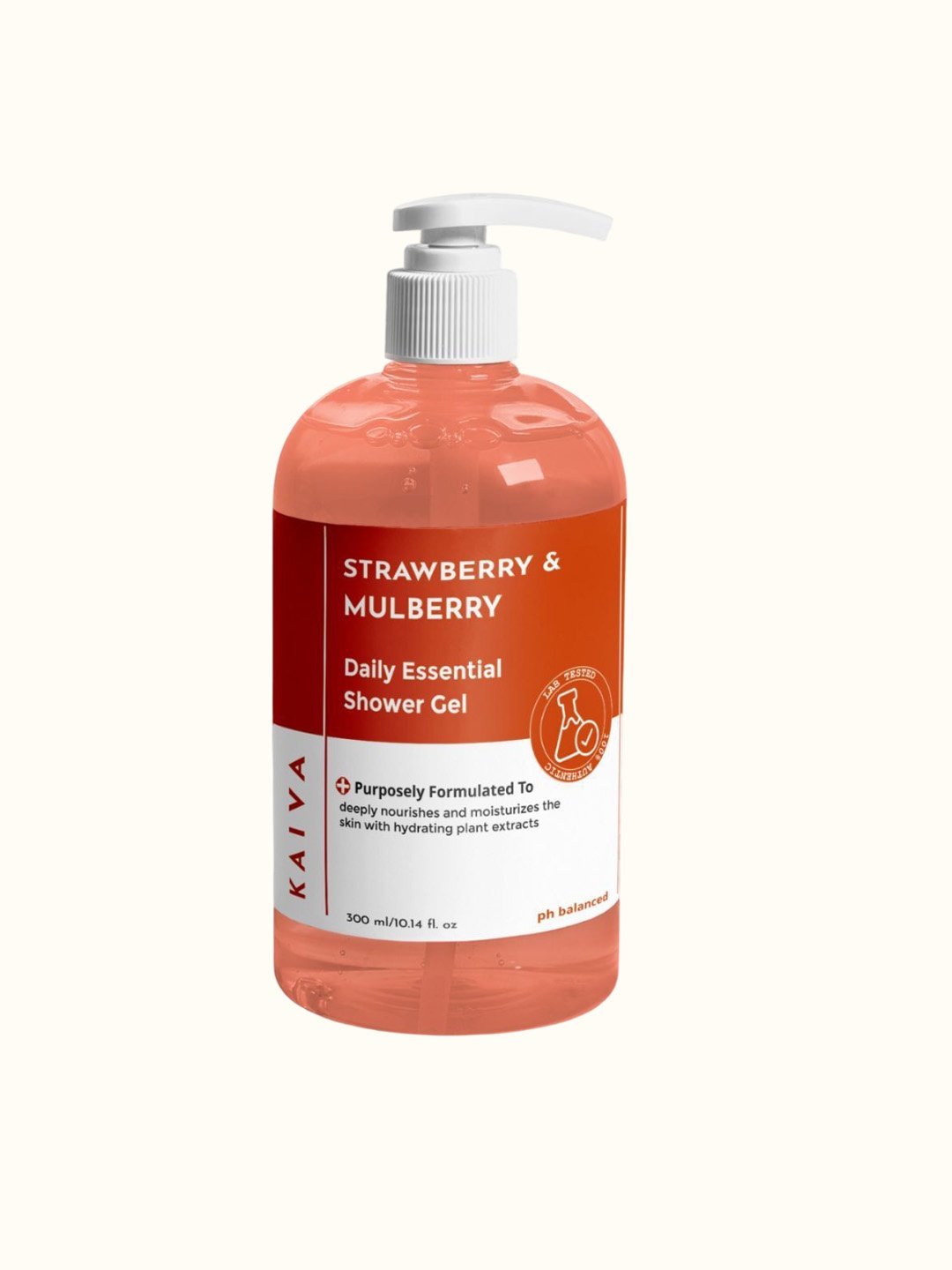 

KAIVA Strawberry Shower Gel with Glycolic Acid For Exfoliating & Nourishment - 300 ml, Red