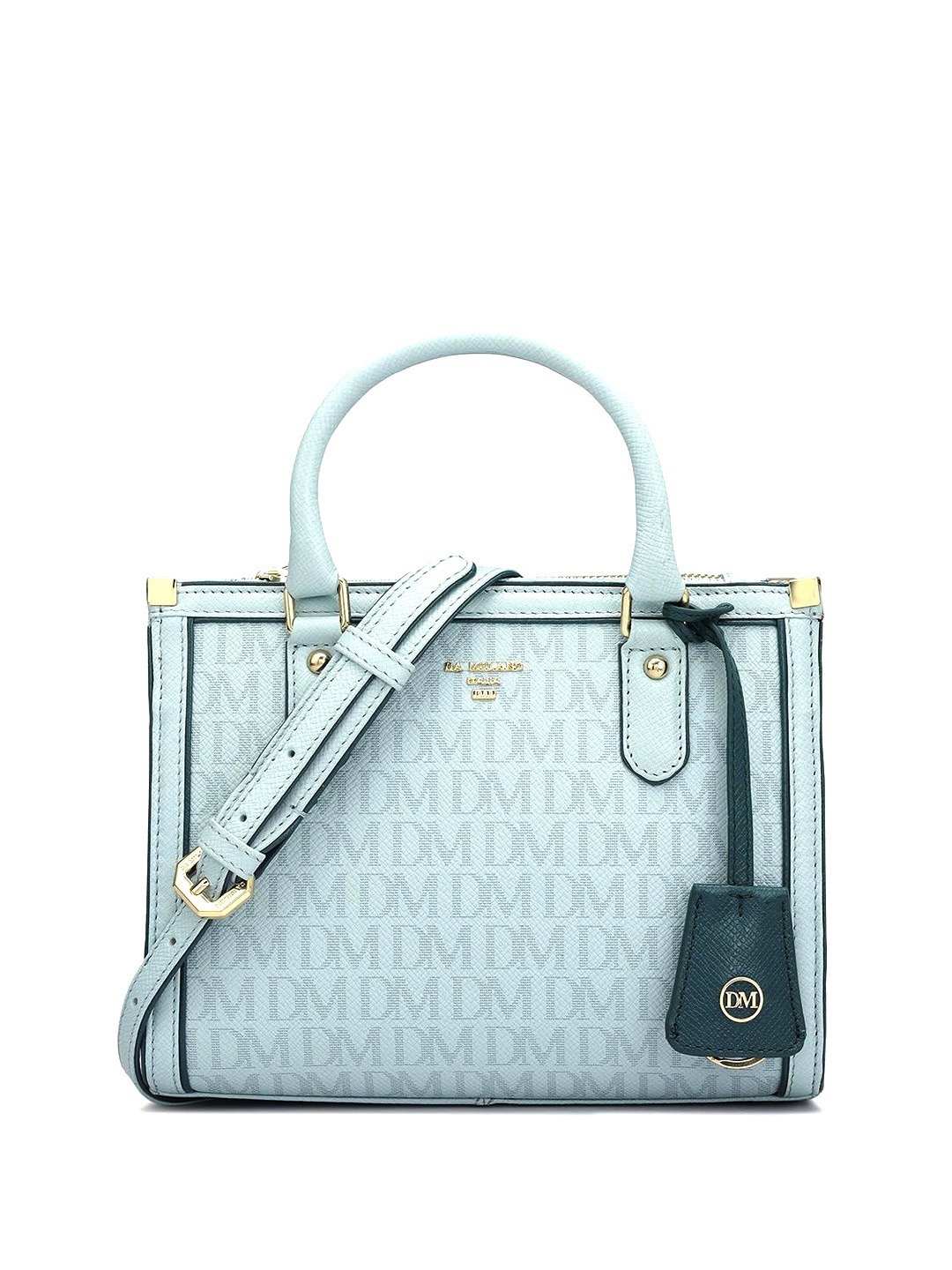 

Da Milano Leather Handheld Bag with Quilted, Blue