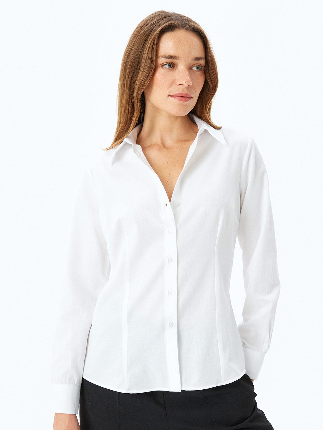 

Koton Women Slim Fit Opaque Casual Shirt, White