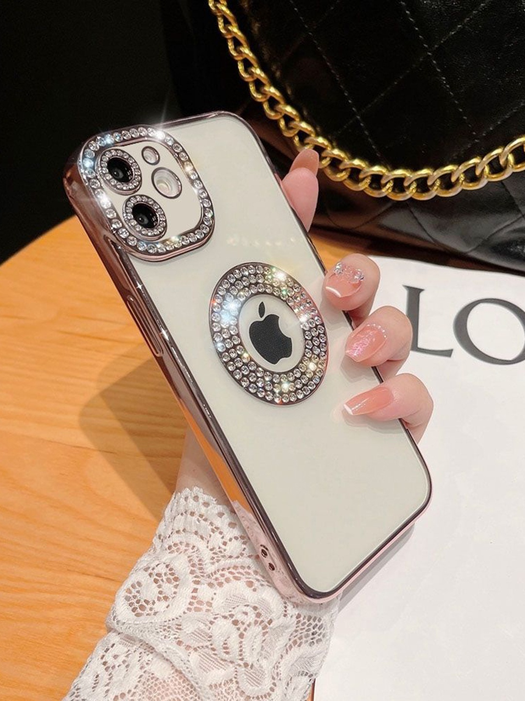 

Luxury Kase Solid Printed iPhone 12 Back Case Mobile Accessories, Rose gold
