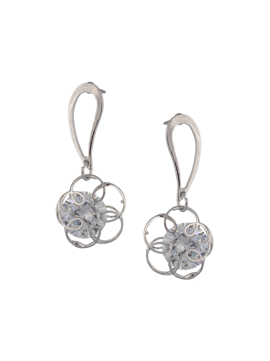 

HIGH TRENDZ Contemporary Hoop Earrings, Silver