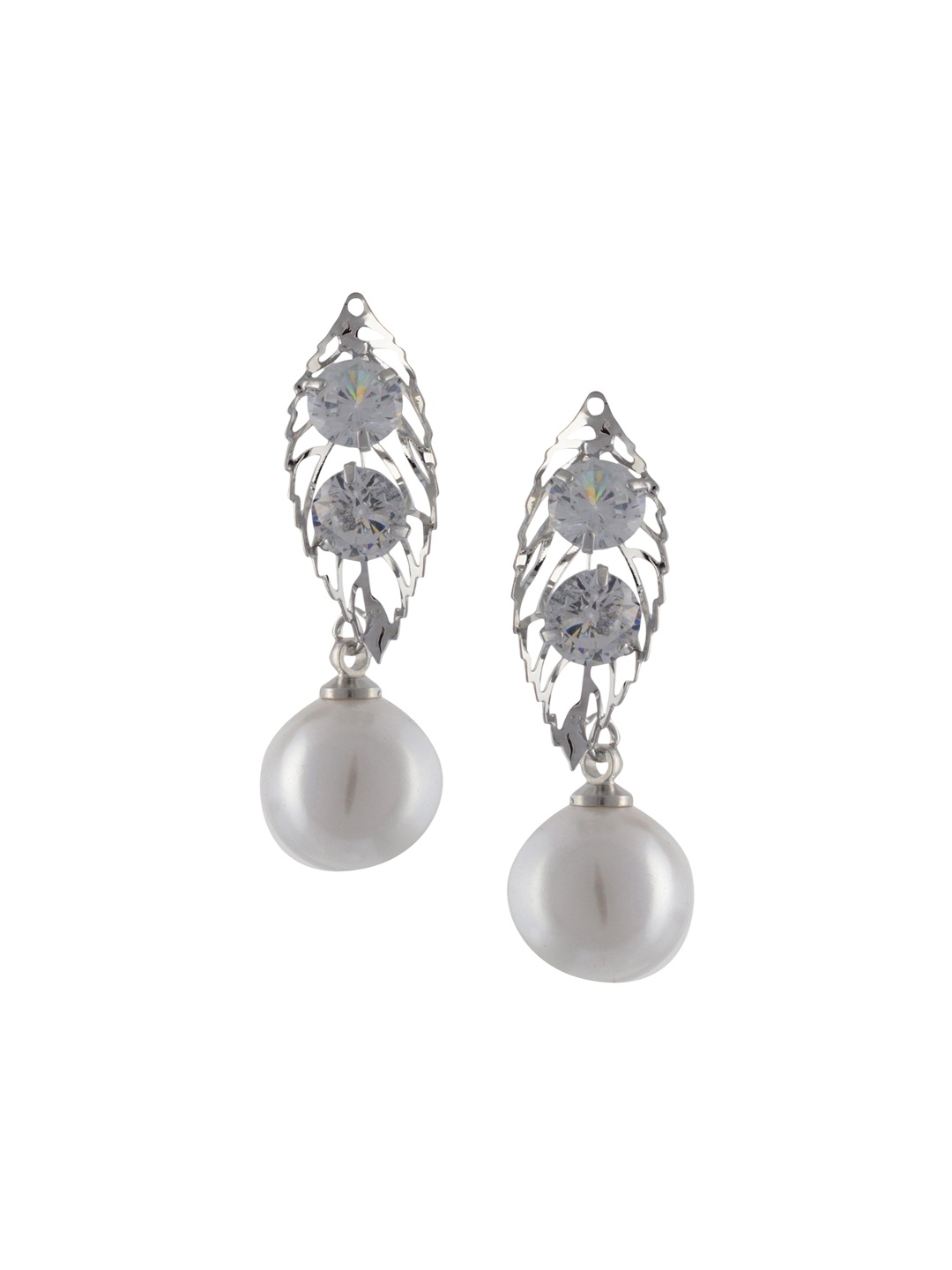 

HIGH TRENDZ Contemporary Drop Earrings, Silver