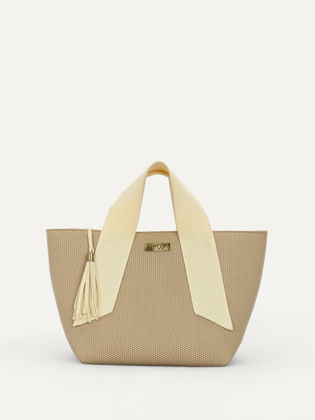 

Rioz Oversized Bucket Handheld Bag with Tasselled, White