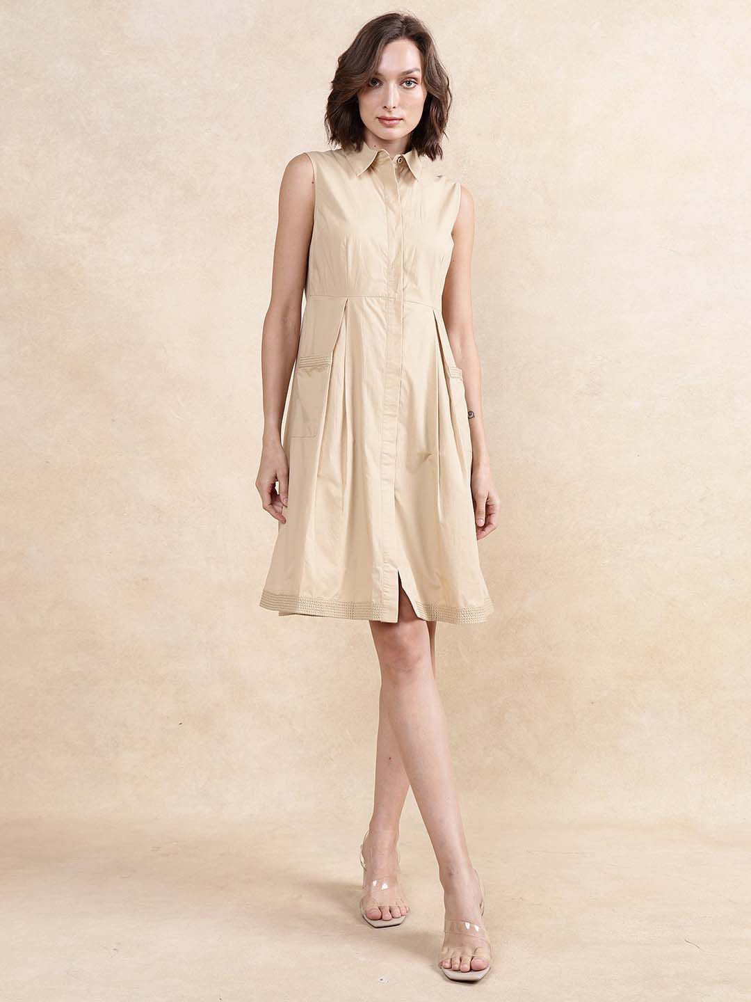 

RAREISM Formal A-Line Midi Dress, Brown