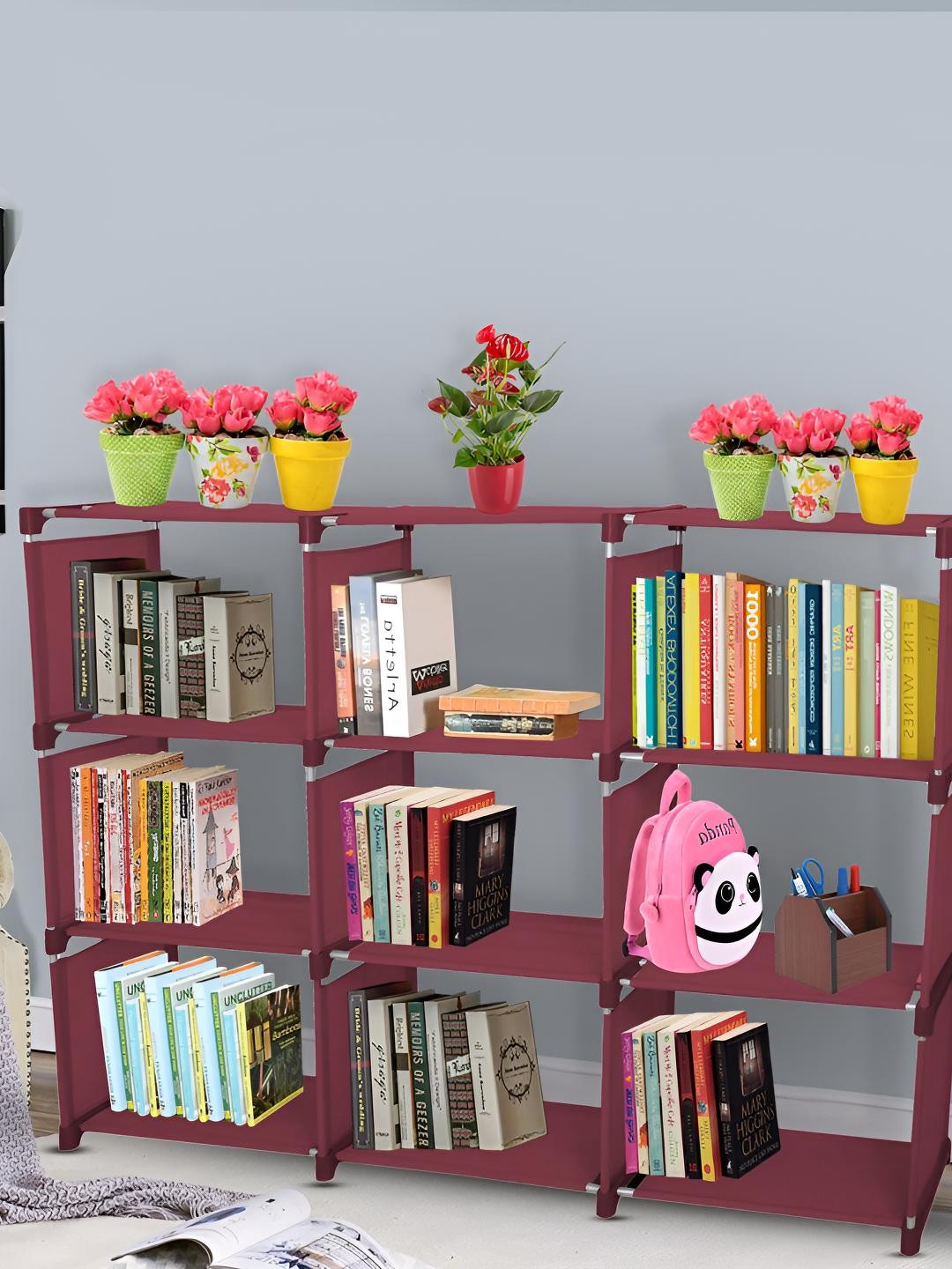 

Decent Hut Maroon 12 Shelves Book Shelf