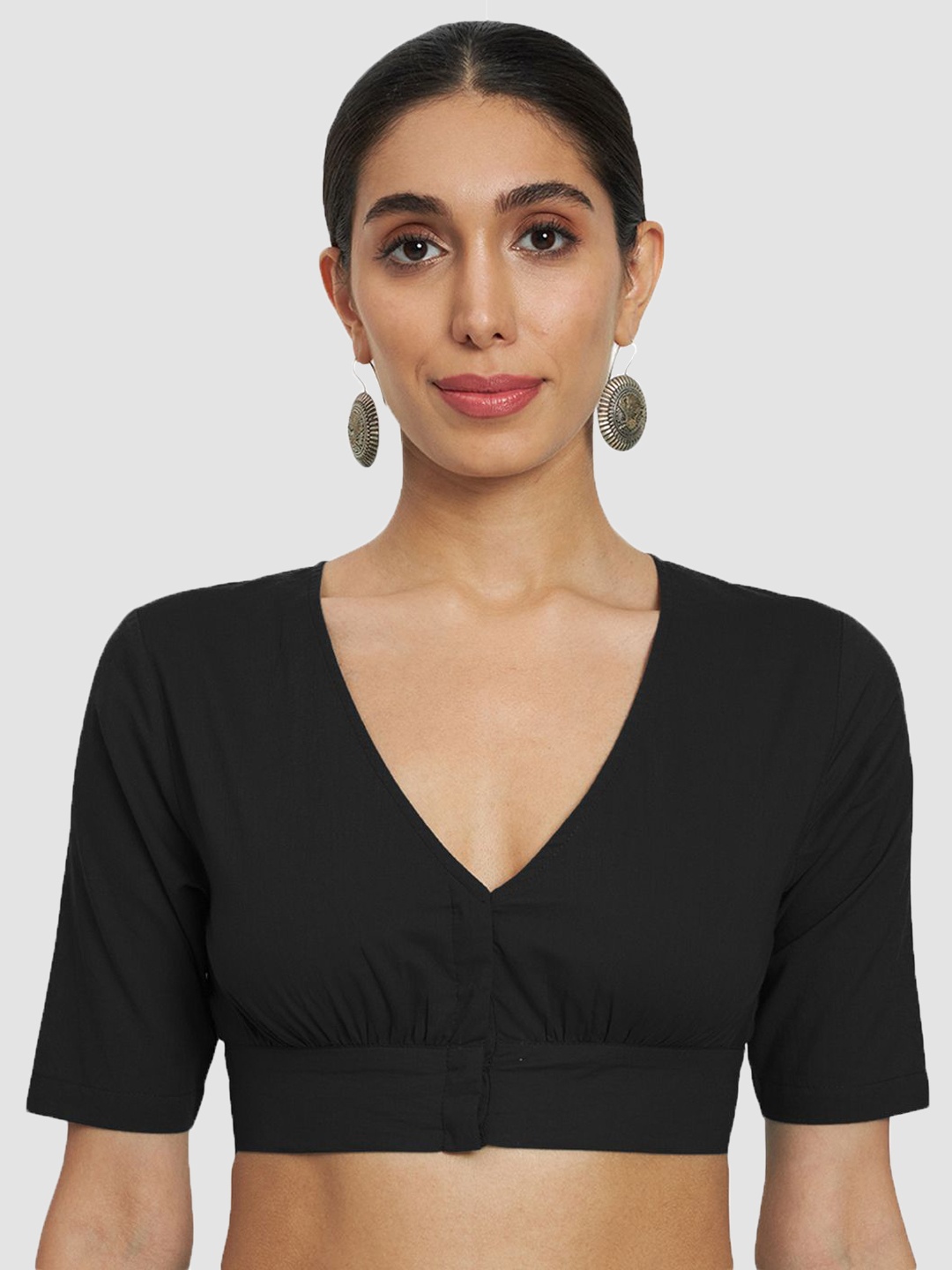 

Thevasa V-Neck Saree Blouse, Black