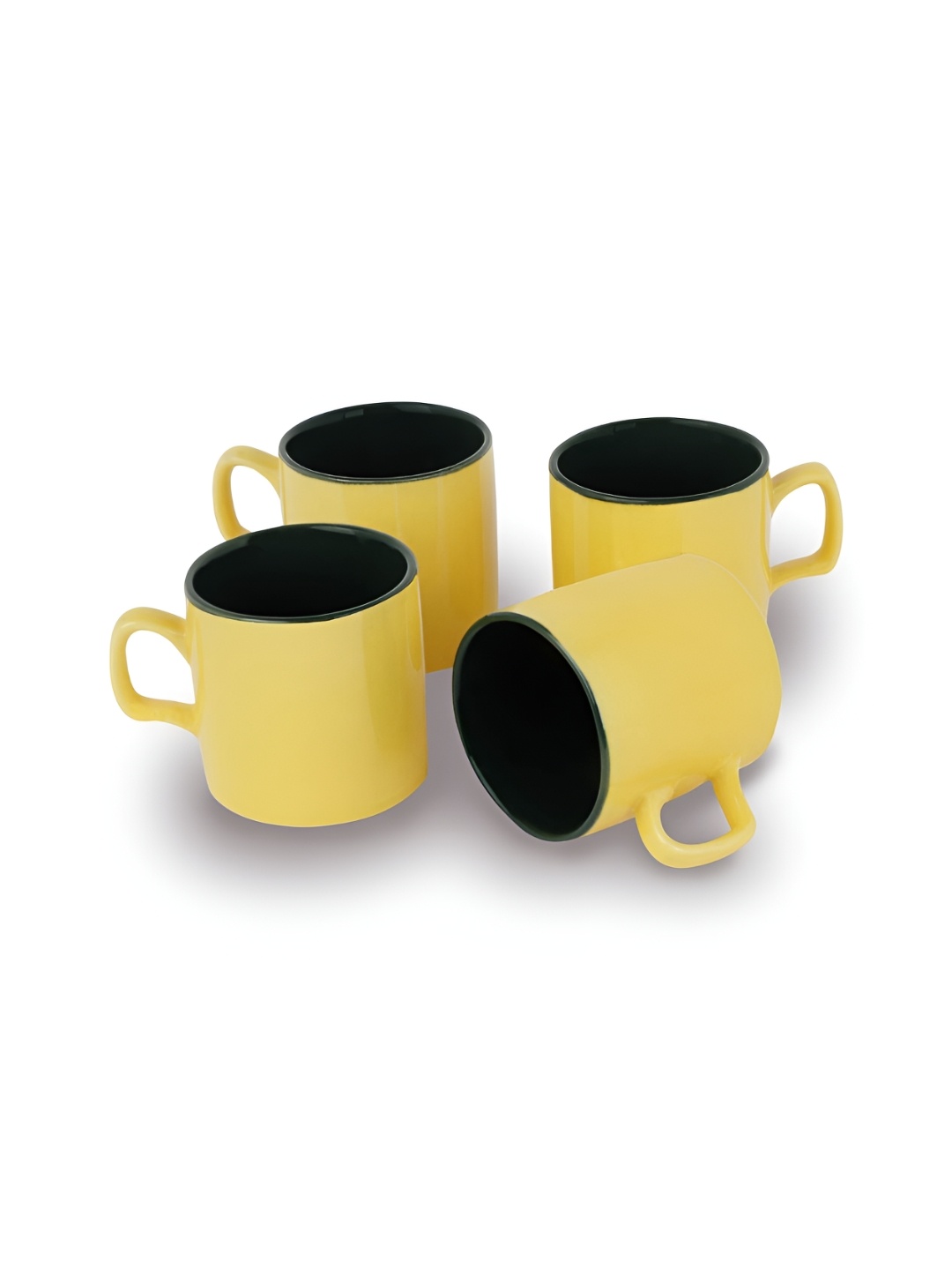 

10club Green &Yellow Ceramic Espresso Cup Set of 4