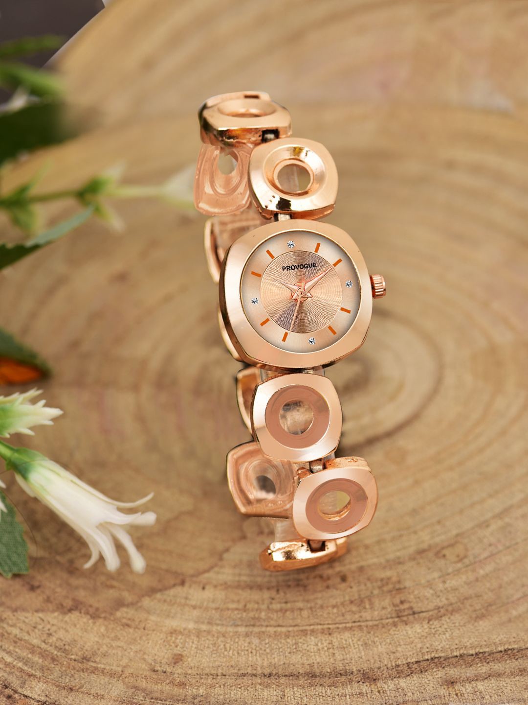 

Provogue Women Dial & Bracelet Style Straps Analogue Watch HOBPR-116-RG, Rose gold