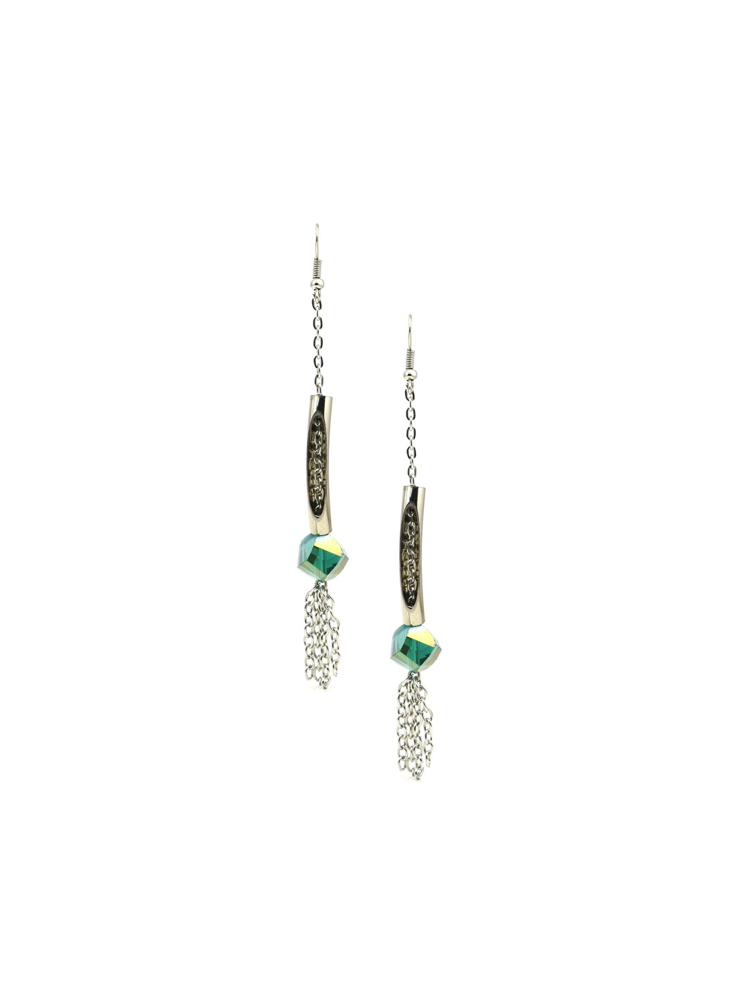 

HIGH TRENDZ Contemporary Drop Earrings, Silver