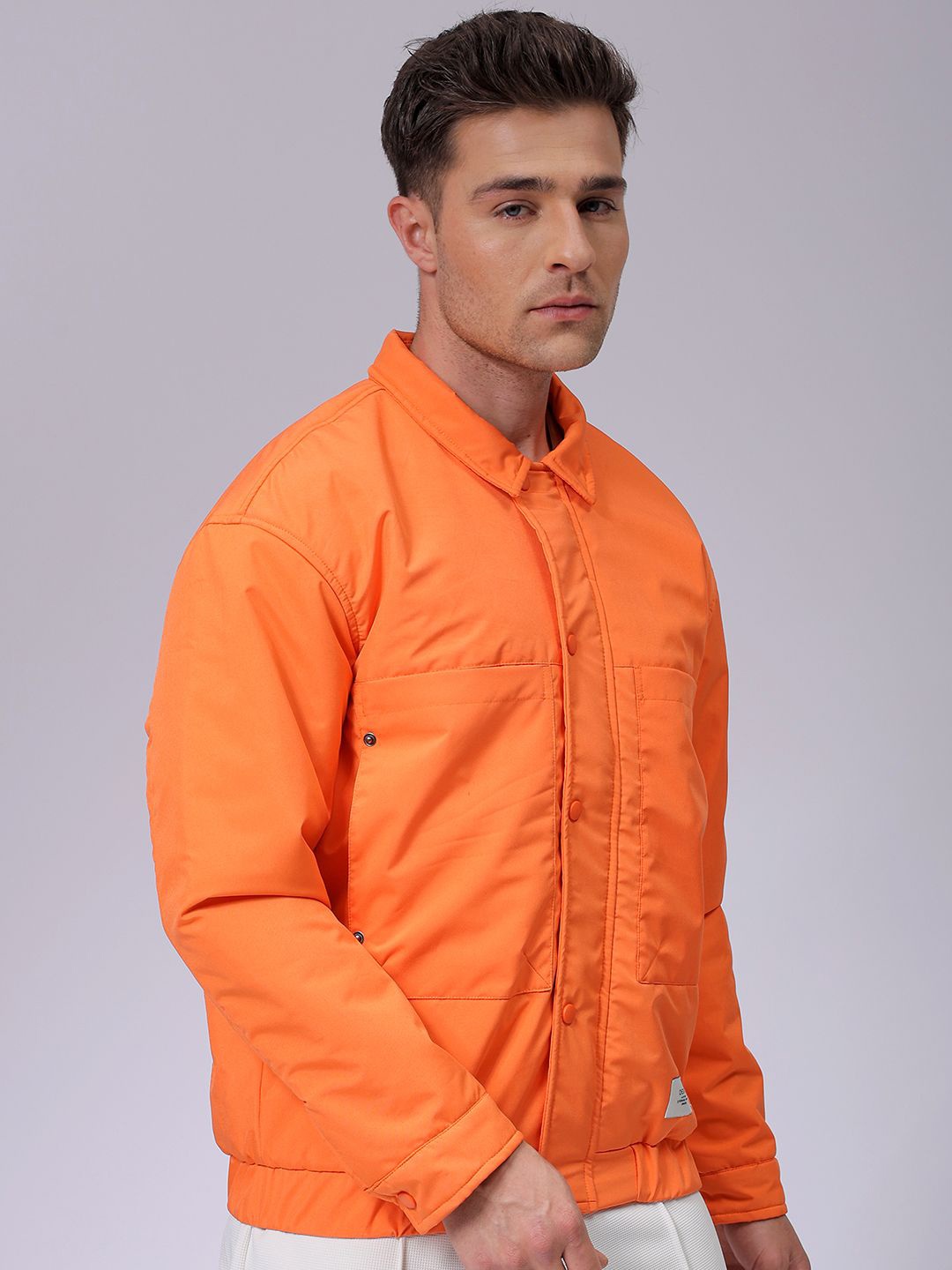 

The Indian Garage Co Men Quilted Jacket, Orange