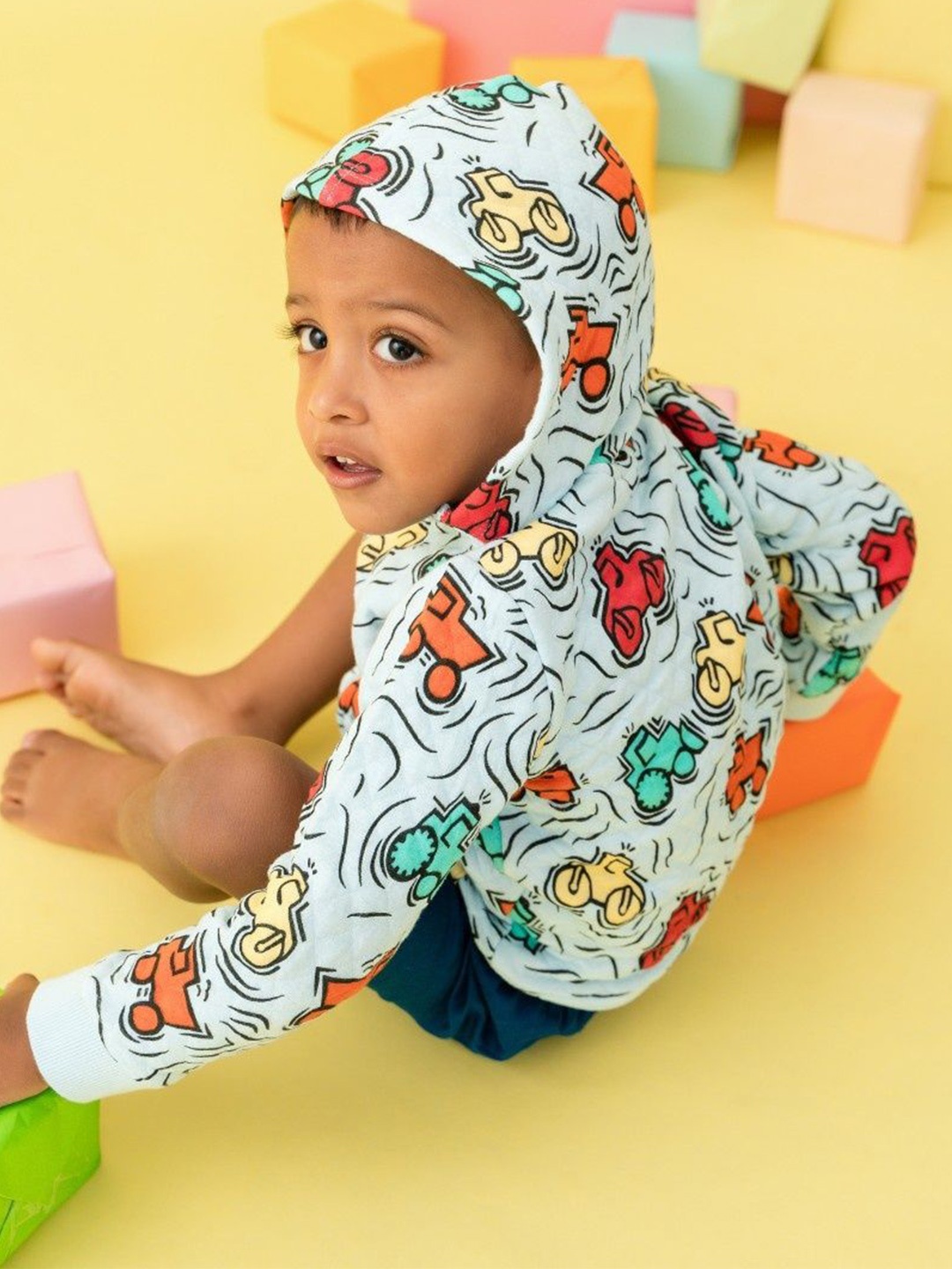 

A Toddler Thing Unisex Kids Printed Hooded Sweatshirt, Blue