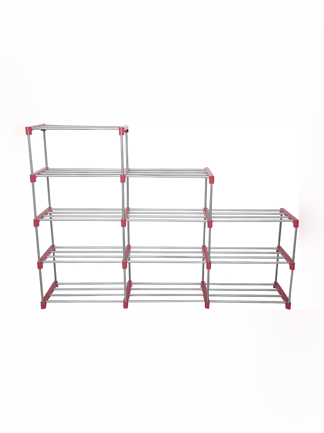 

Decent Hut Multipurpose Alloy Metal Books Storage 12 Shelve for Home, Pink