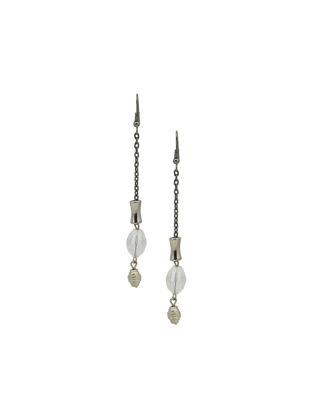 

HIGH TRENDZ Contemporary Drop Earrings, Silver