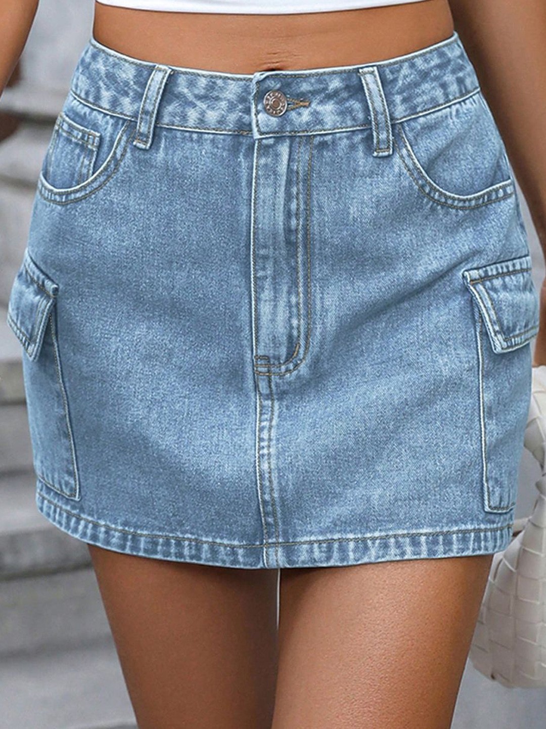 

StyleCast Pencil Mini Skirt, Blue