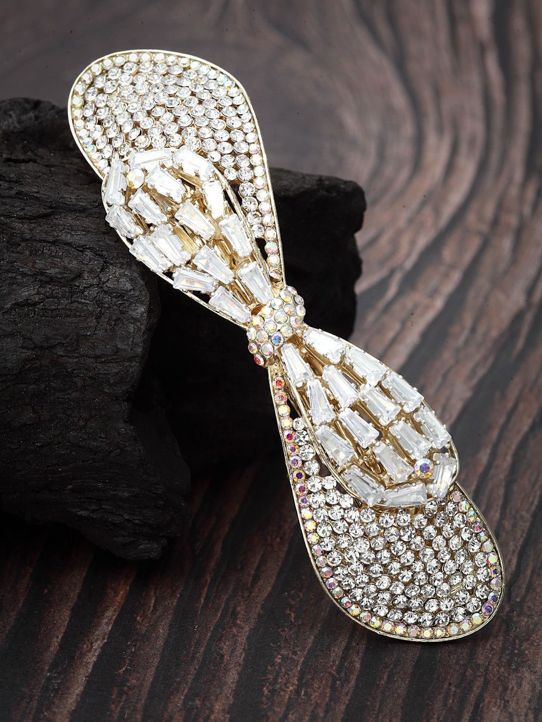 

VOGUE HAIR ACCESSORIES Women Embellished Alligator Hair Clip, Silver