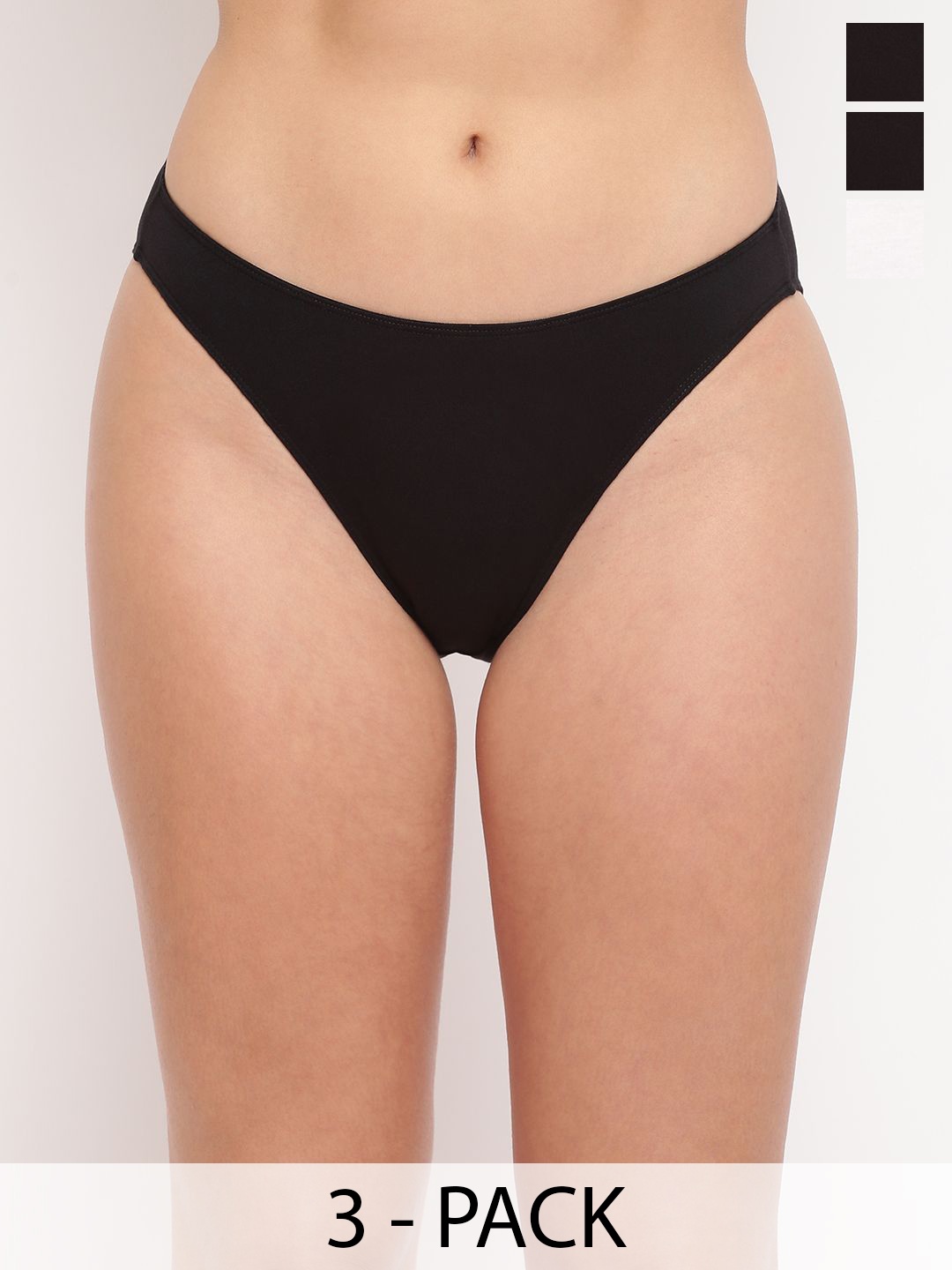 

La Intimo Women Pack Of 3 Mid-Rise Briefs, Black