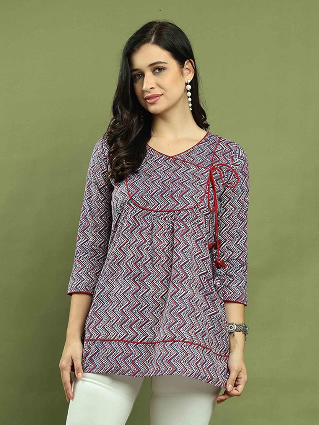 

Roly Poly Printed Ethnic Tunic, Blue