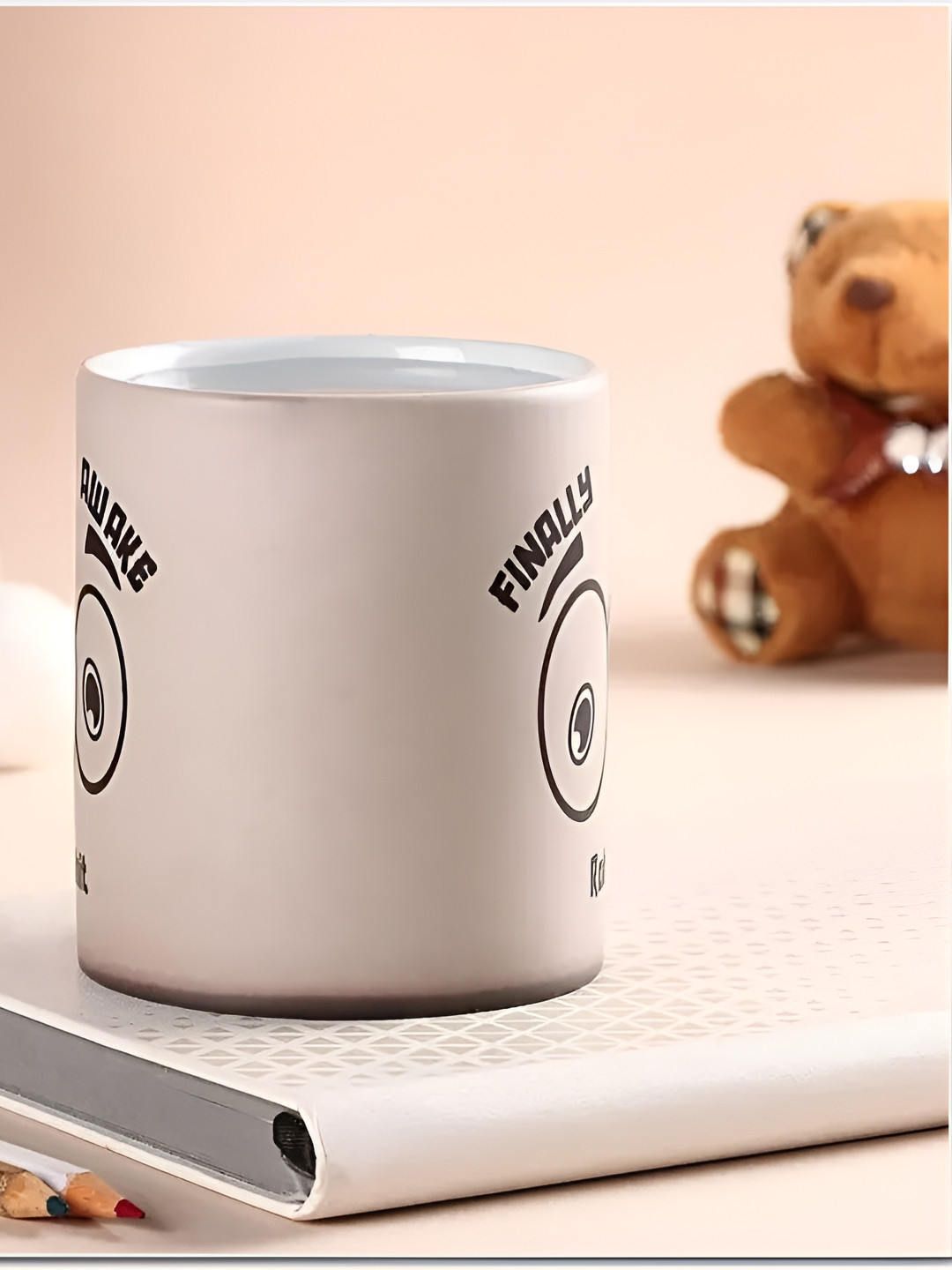 

fnp Brown Printed Ceramic Glossy Mugs Set of Cups and Mugs