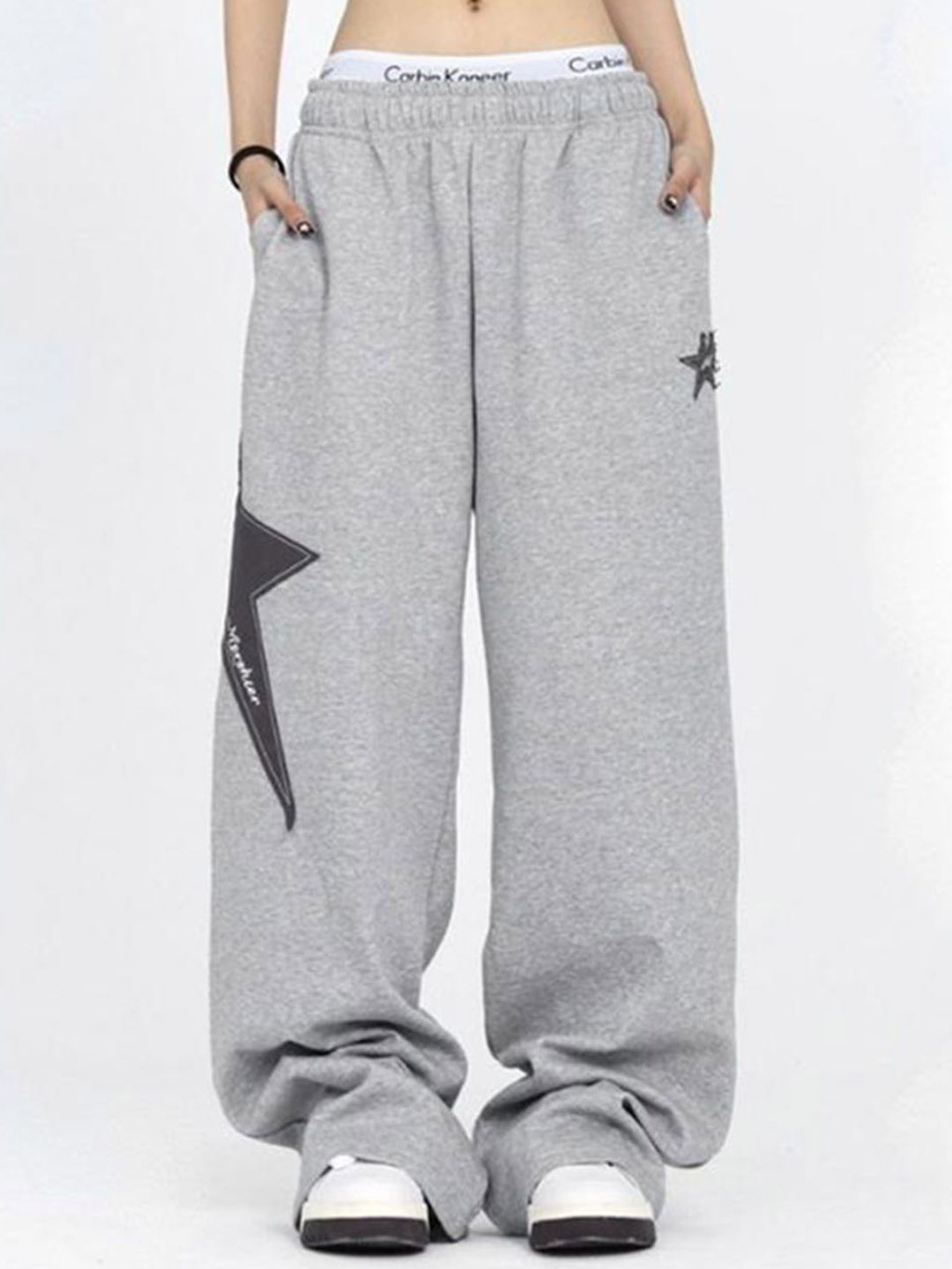 

StyleCast Women Relaxed Fit Elasticated Track Pants, Grey