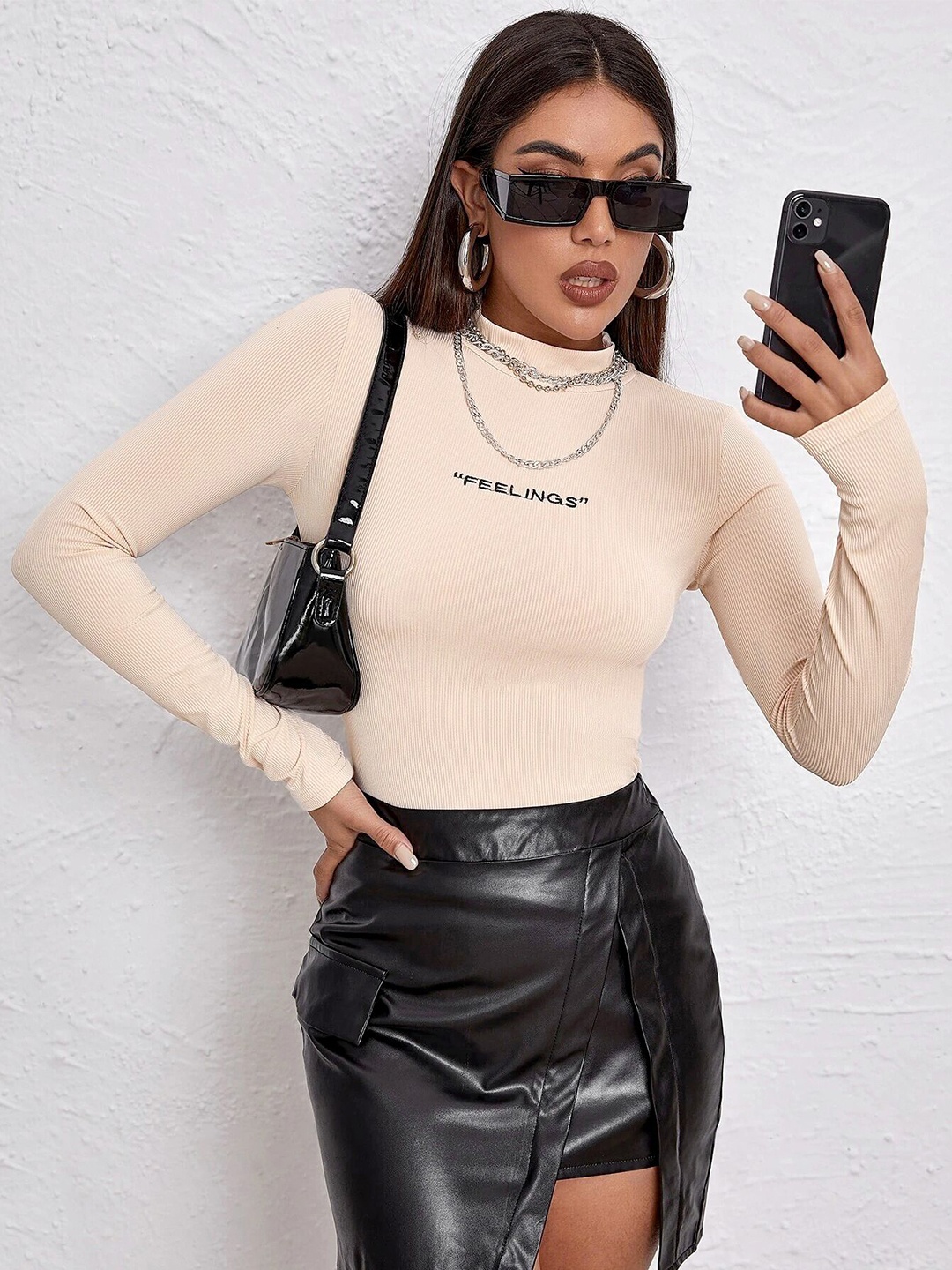 

Stylecast X Slyck Long Sleeves Top, Beige