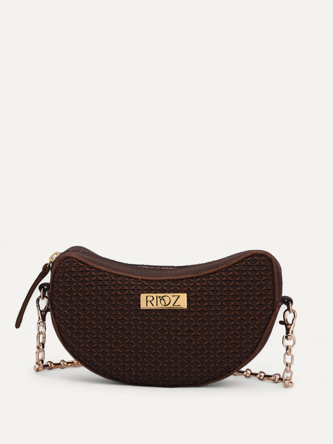 

Rioz Oversized Structured Sling Bag with Tasselled, Brown