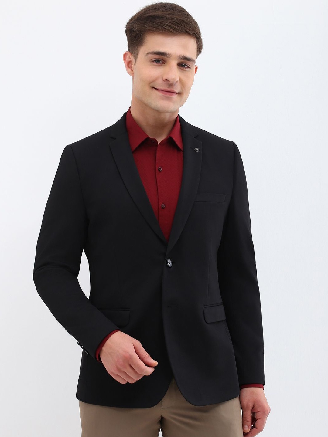 

Allen Solly Slim Fit Single-Breasted Blazer, Black