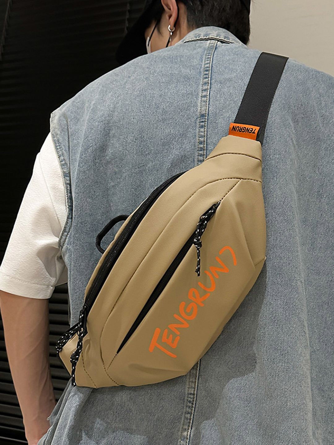 

StyleCast Khaki Men Printed Fanny Pack Bag