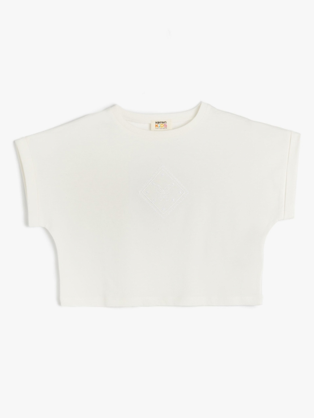

Koton Girls Extended Sleeves Raw Edge T-shirt, Beige