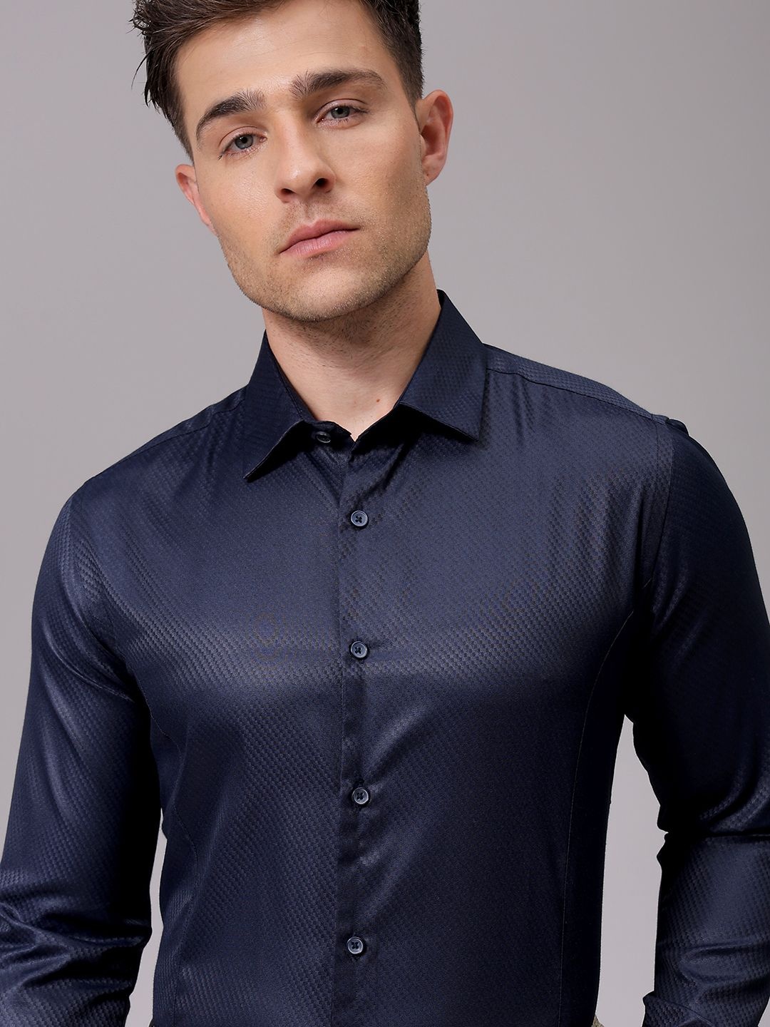 

The Indian Garage Co. X Luxe Men Slim Fit Opaque Formal Shirt, Blue