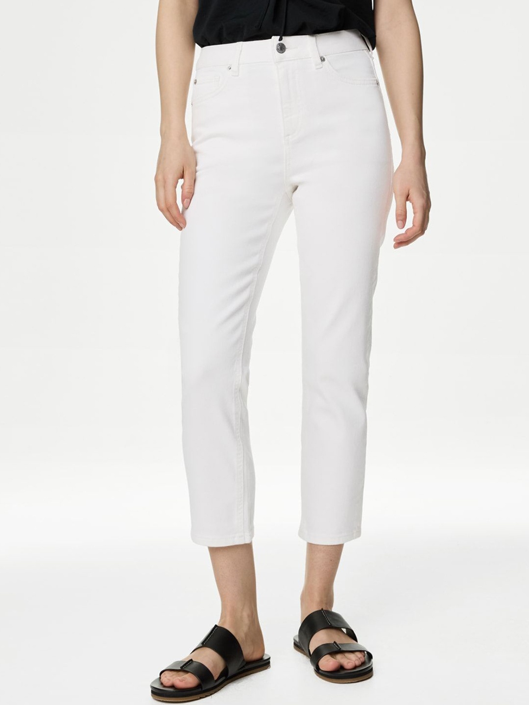 

Marks & Spencer Women Slim Fit High-Rise Jeans, White