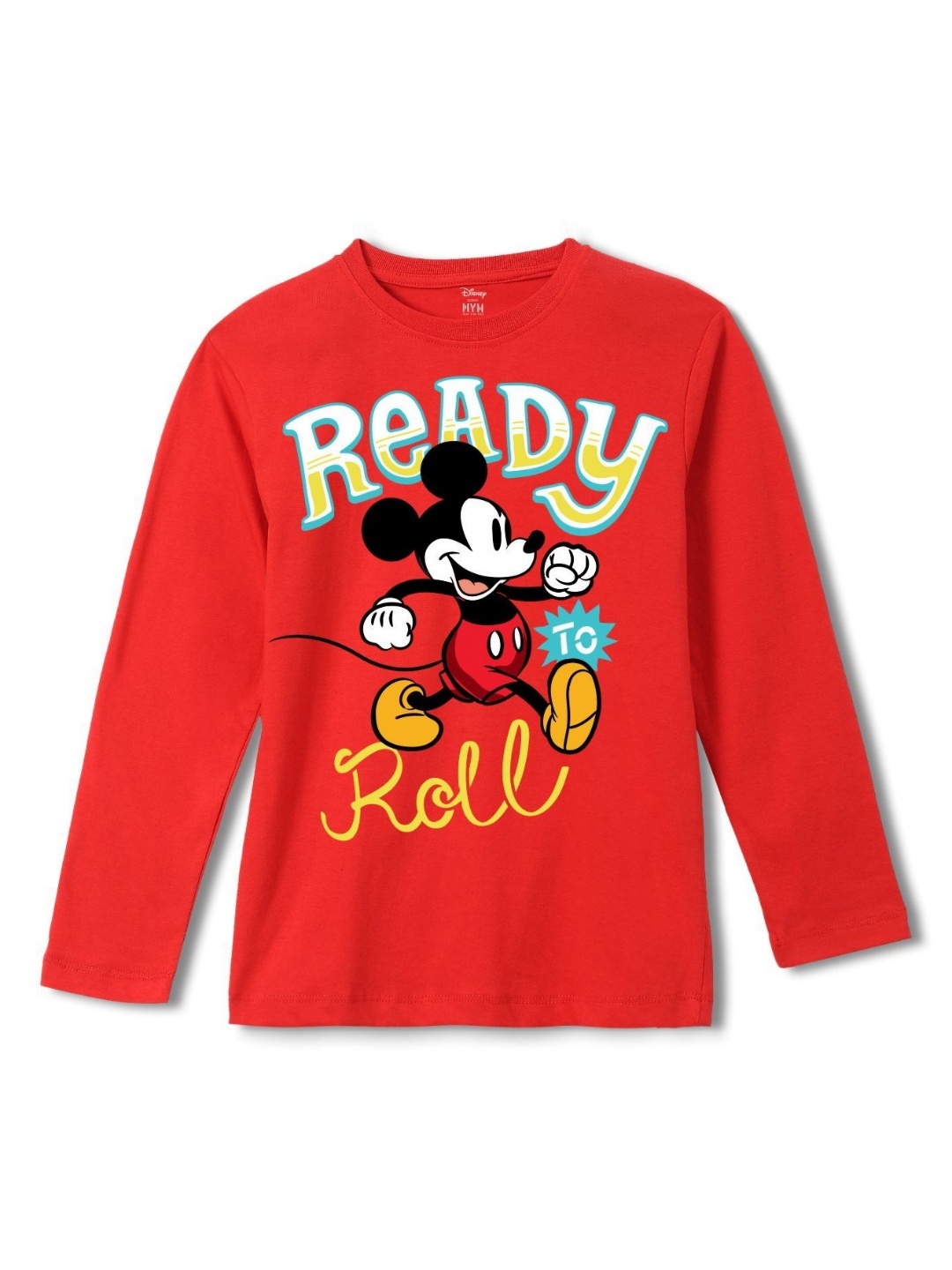 

Wear Your Mind Boys Mickey Mouse Printed Pure Cotton Applique T-shirt, Red