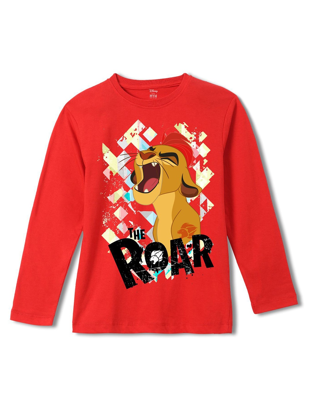 

Wear Your Mind Boys Lion King Printed Pure Cotton Applique T-shirt, Red