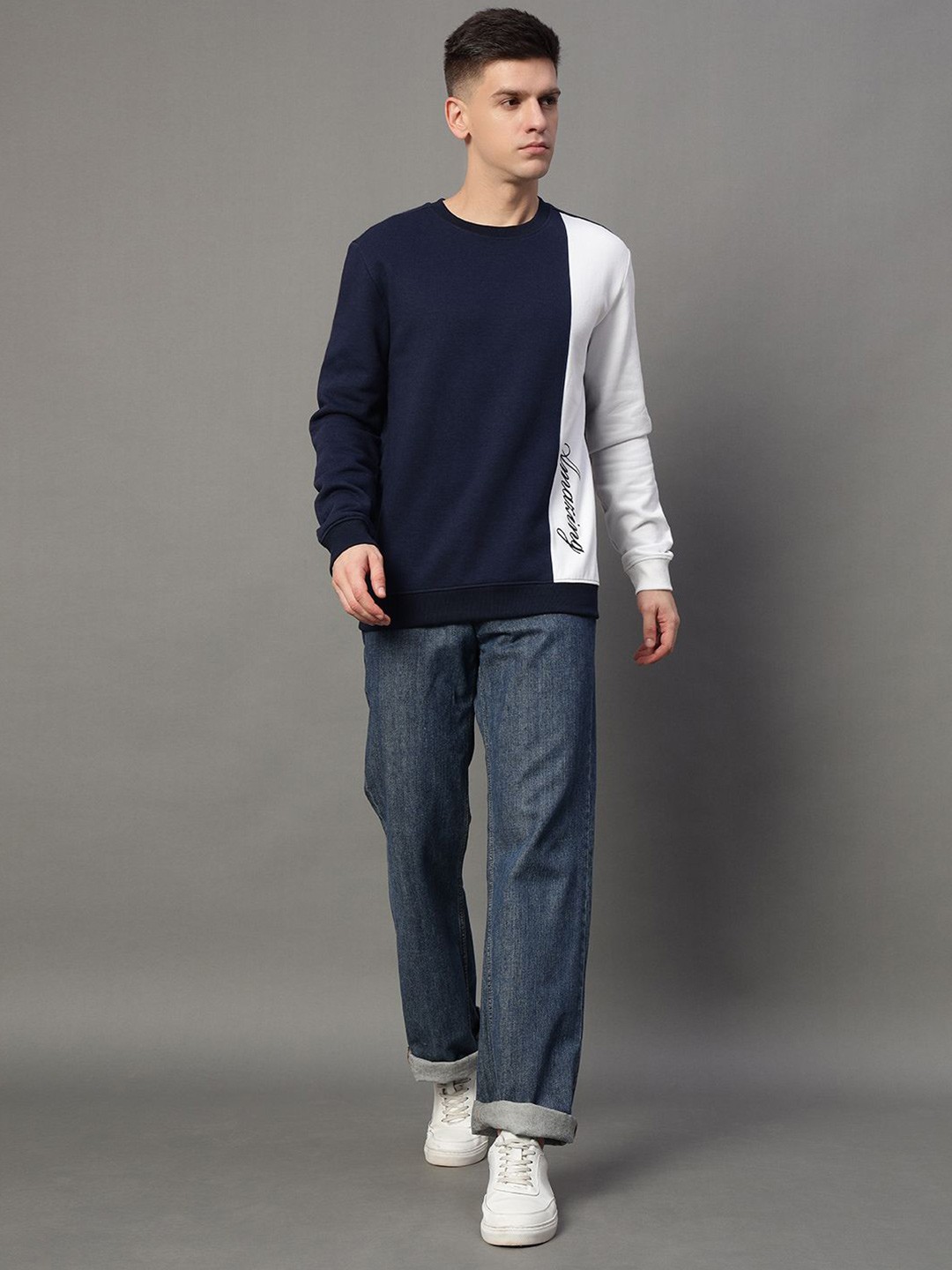 

GET GOLF Men Colourblocked Sweatshirt, Navy blue