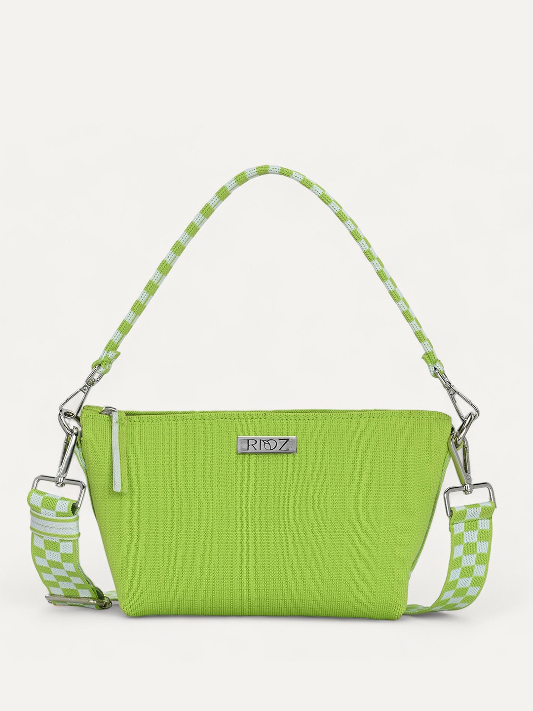 

Rioz Oversized Structured Shoulder Bag with Cut Work, Green