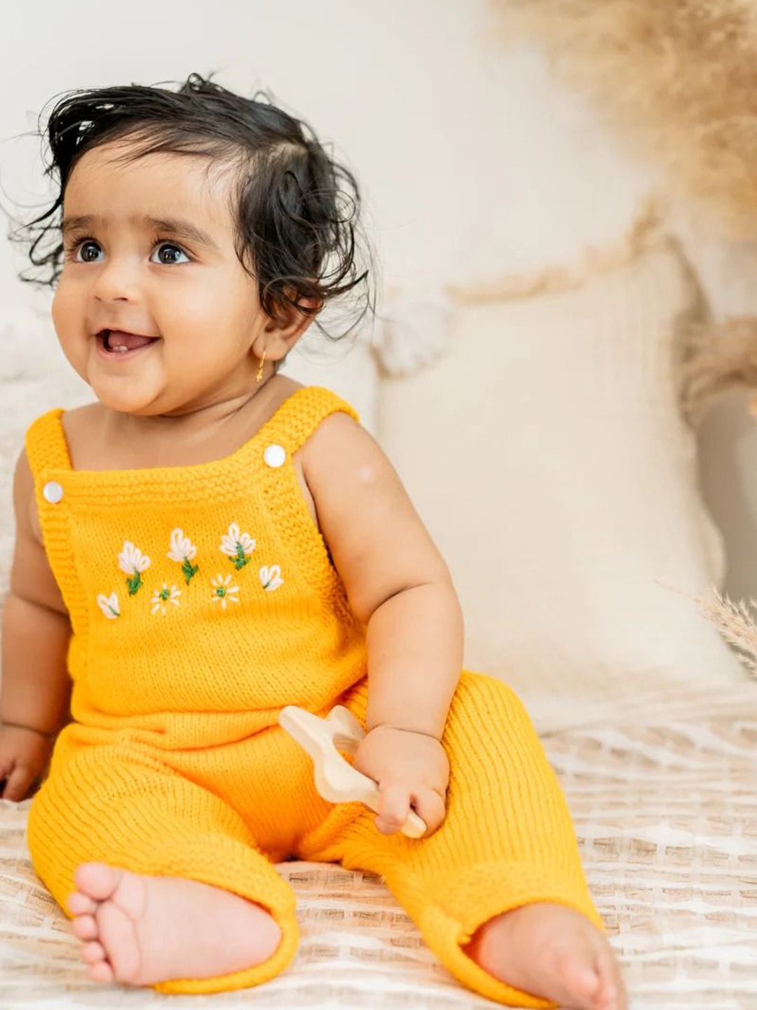 

The Original Knit Infant Kids Dungaree Set, Yellow