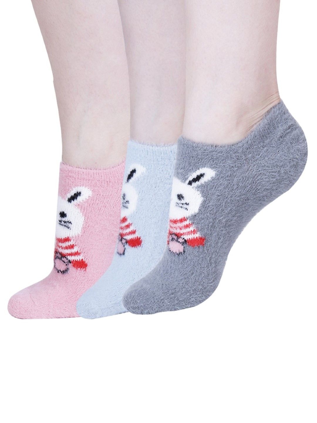 

Dollar Women Pack Of 3 Printed Shoe Liners Socks, Pink