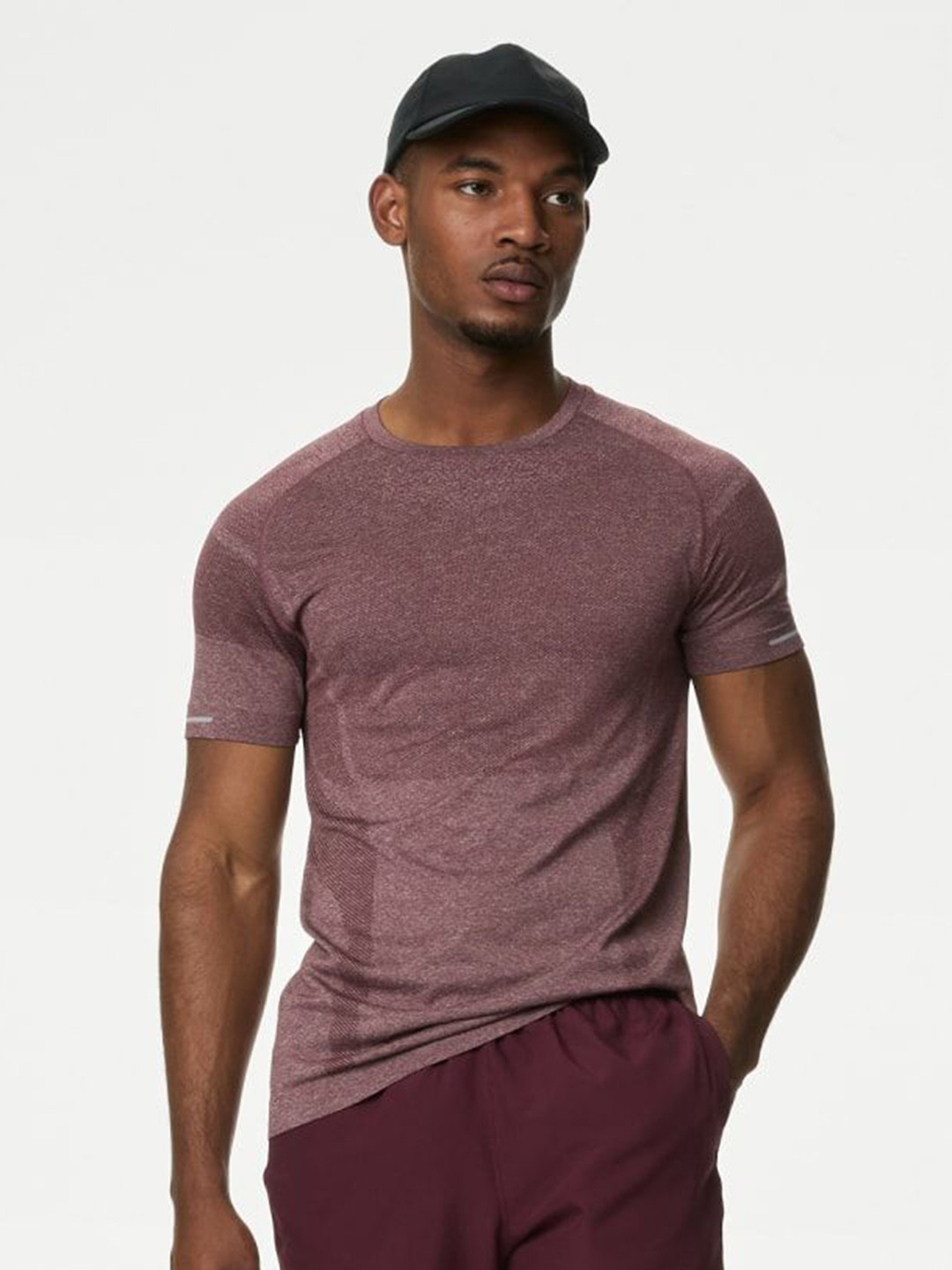 

Marks & Spencer Men High Neck Pockets T-shirt, Red