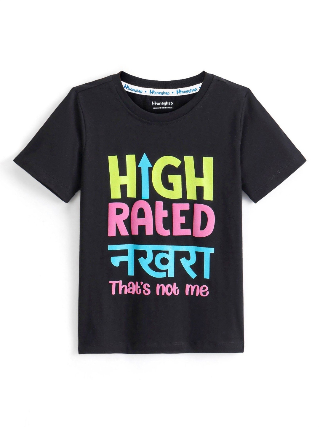 

Honeyhap Kids V-Neck T-shirt, Black