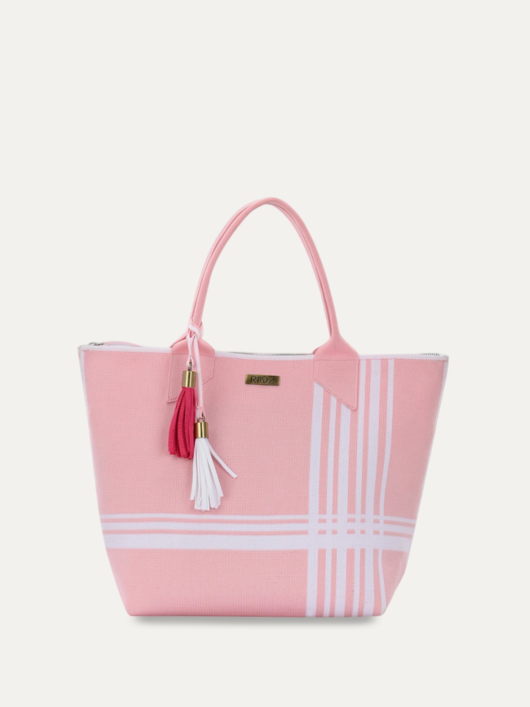

Rioz Oversized Shopper Shoulder Bag with Tasselled, Pink