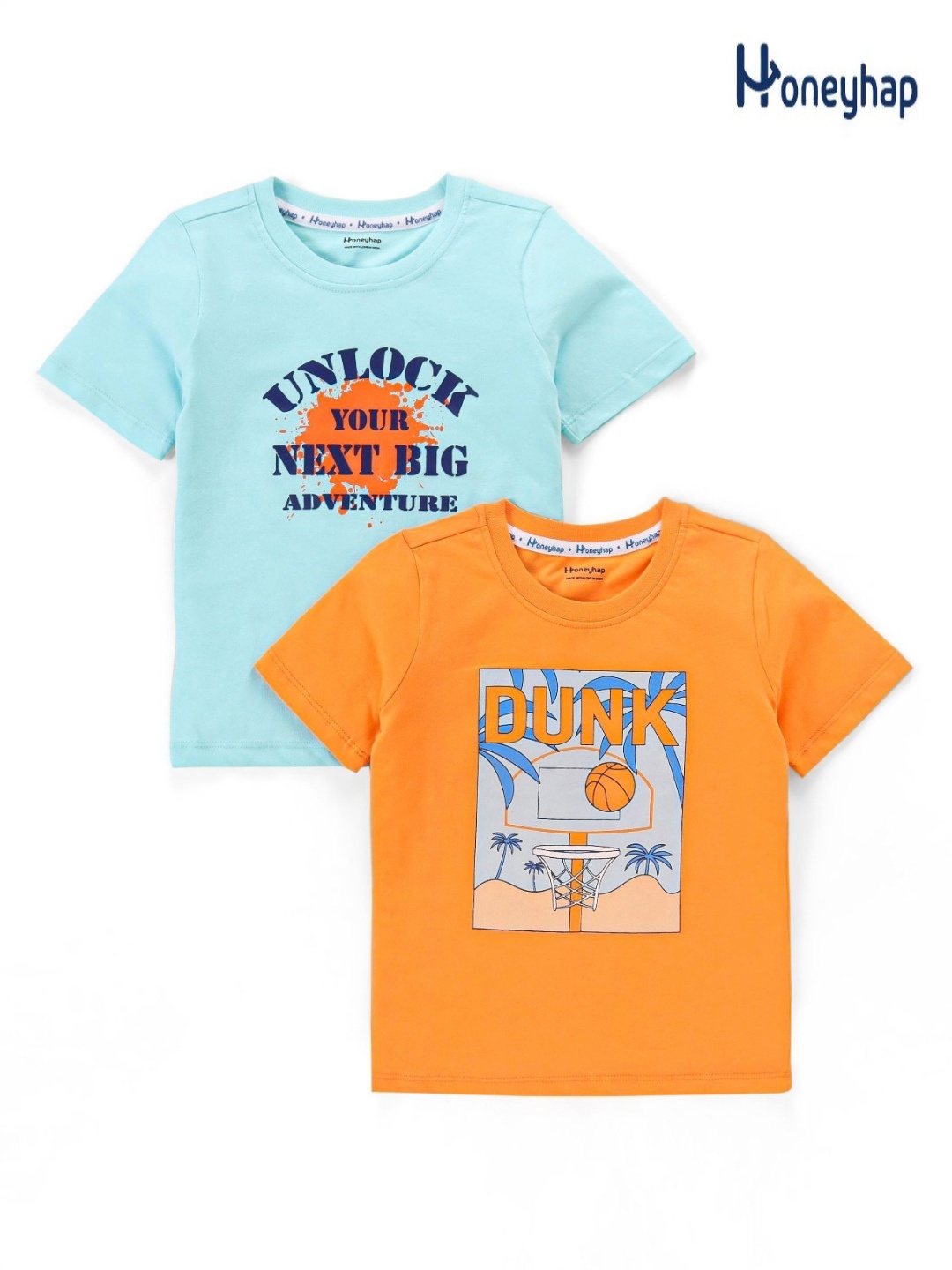 

Honeyhap Boys Floral 2 Printed Hooded Tropical Applique T-shirt, Green