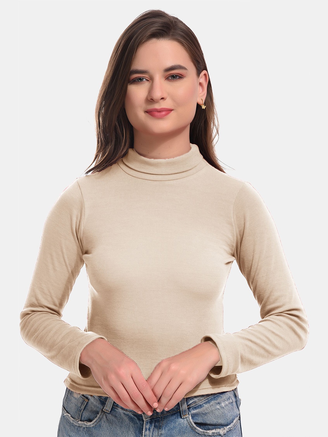 

FUNAHME Crop Top, Beige