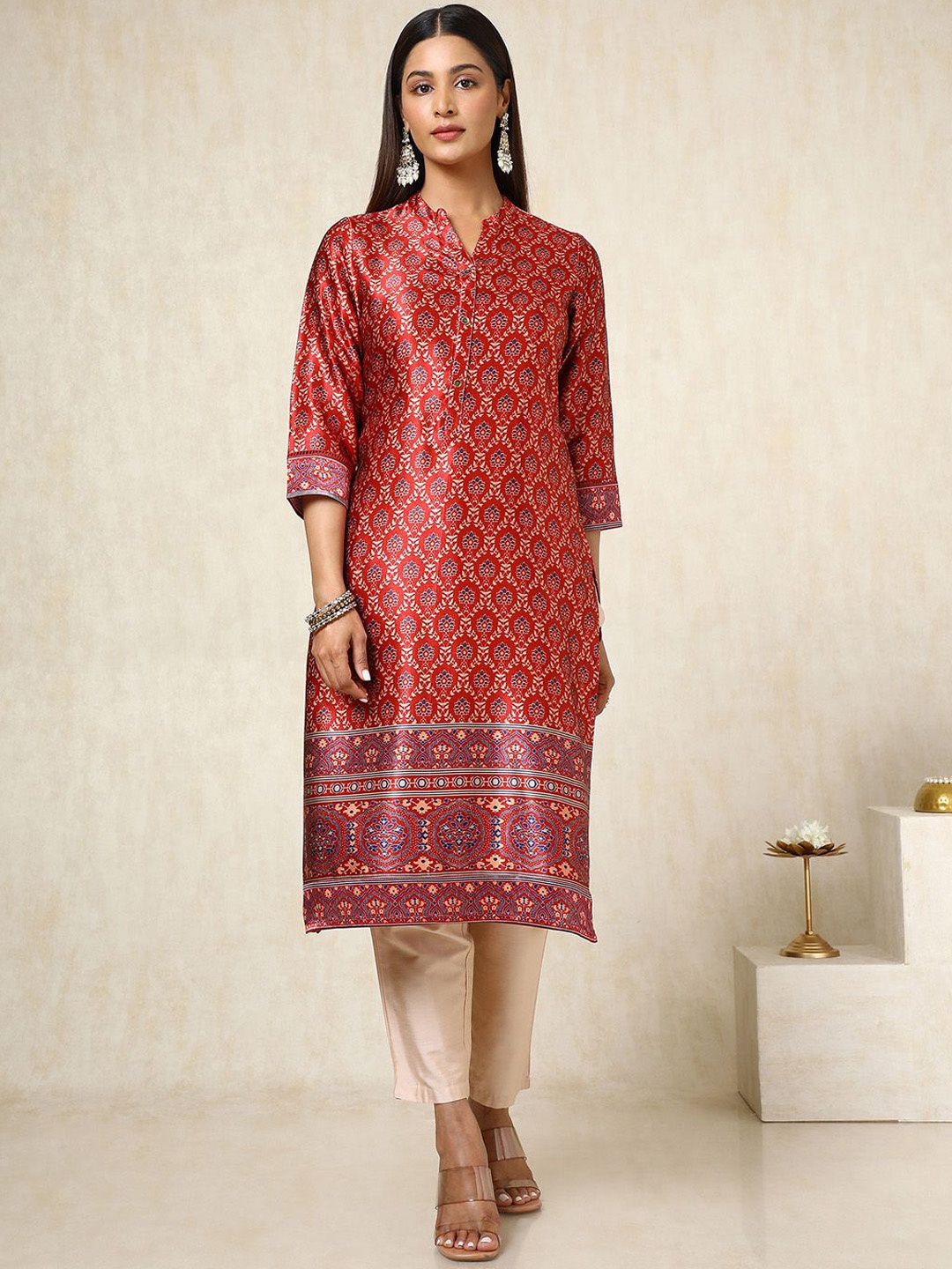 

Soch Women Ethnic Motifs Sequinned Kurta, Rust