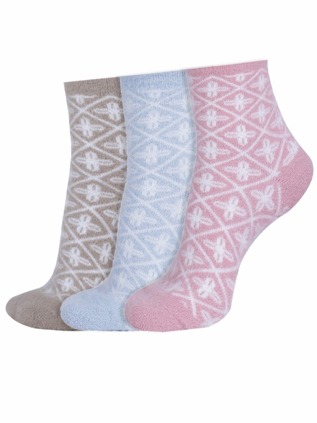 

Dollar Women Pack Of 3 Patterned Ankle Length Socks, Brown