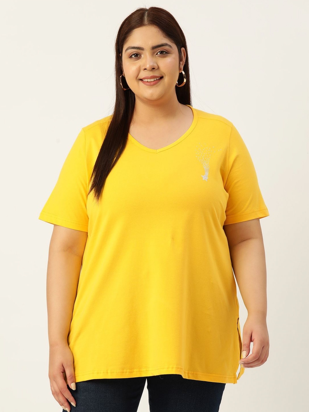 

theRebelinme Women V-Neck T-shirt, Yellow