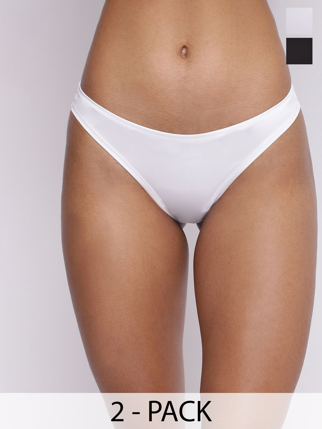 

La Intimo Pack Of 2 Low-Rise Thongs Briefs LIPSS010B025, Black