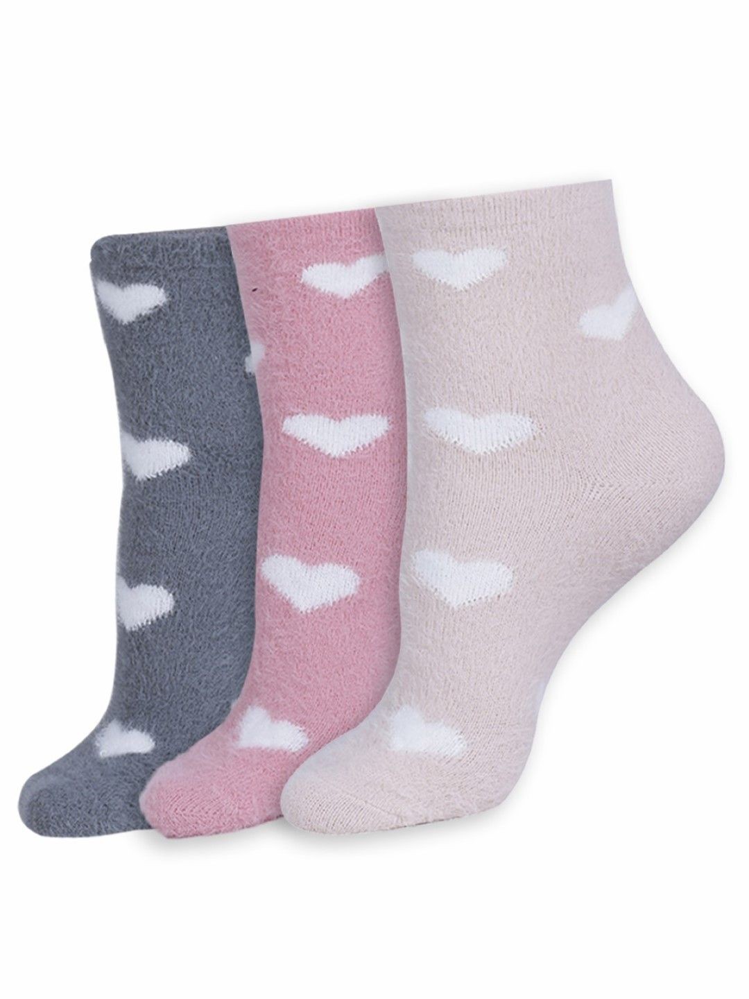 

Dollar Women Pack Of 3 Patterned Ankle Length Socks, Grey