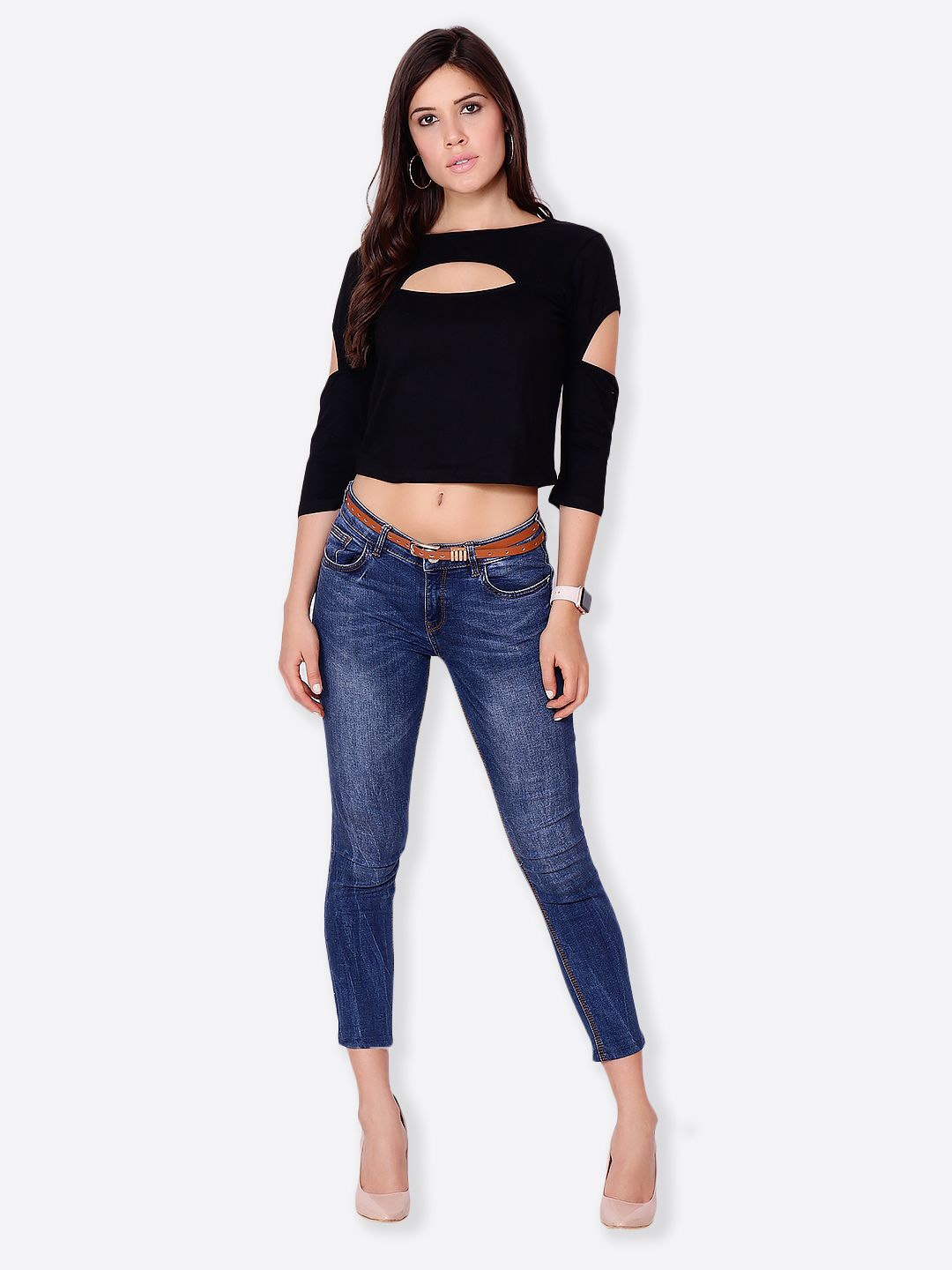 

BAESD Women Fitted Crop Top, Black