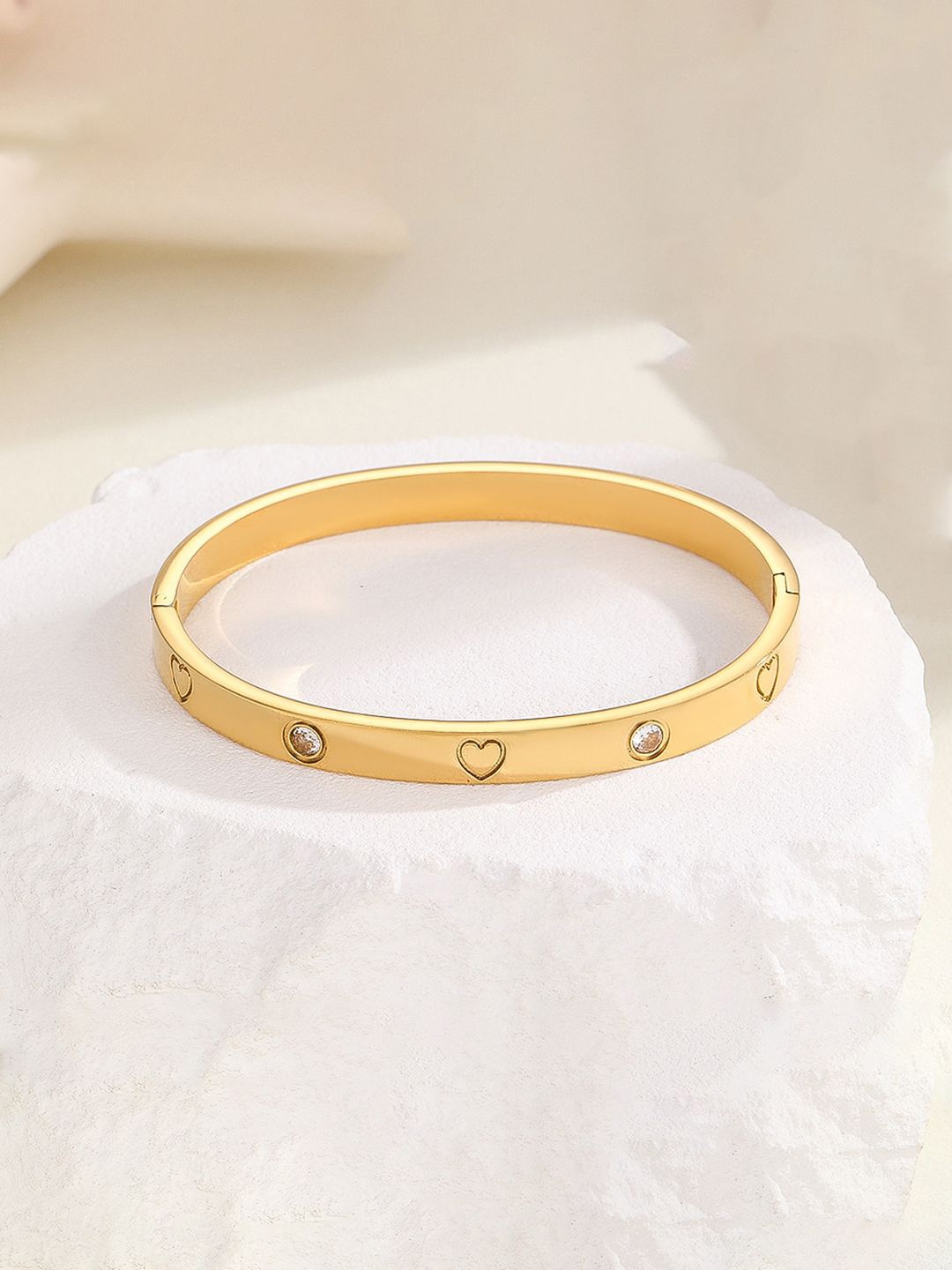 

Jewels Galaxy Women Crystals Gold-Plated Bangle-Style Bracelet
