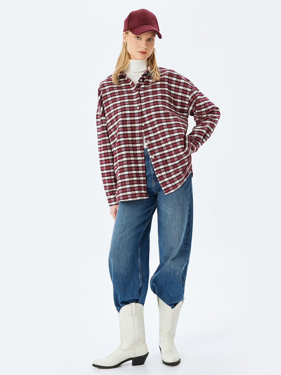 

Koton Women Horizontal Stripes Opaque Striped Casual Shirt, Red